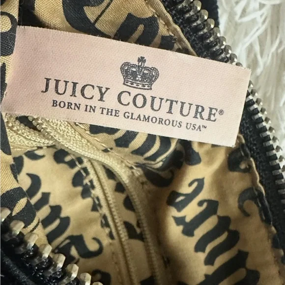 Juicy Couture Y2K Black Velour Crossbody Bag – 2011 Vintage Pink Sparkles - Picture 6 of 16